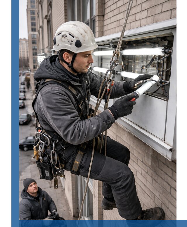 Профессиональная замена ламп в наружной вывеске в Старом Осколе