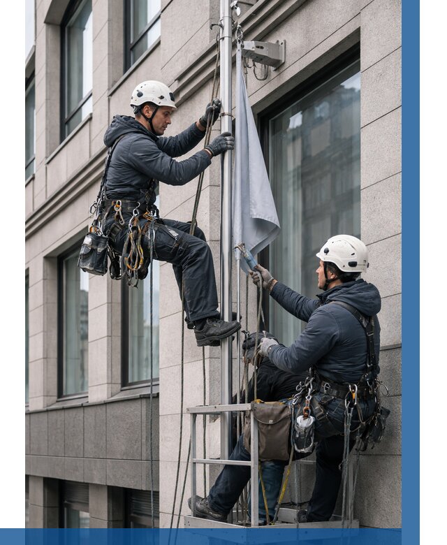 Установка флагов на фасаде в Старом Осколе от 4553 р. | ВЫСОТНИК-Срк