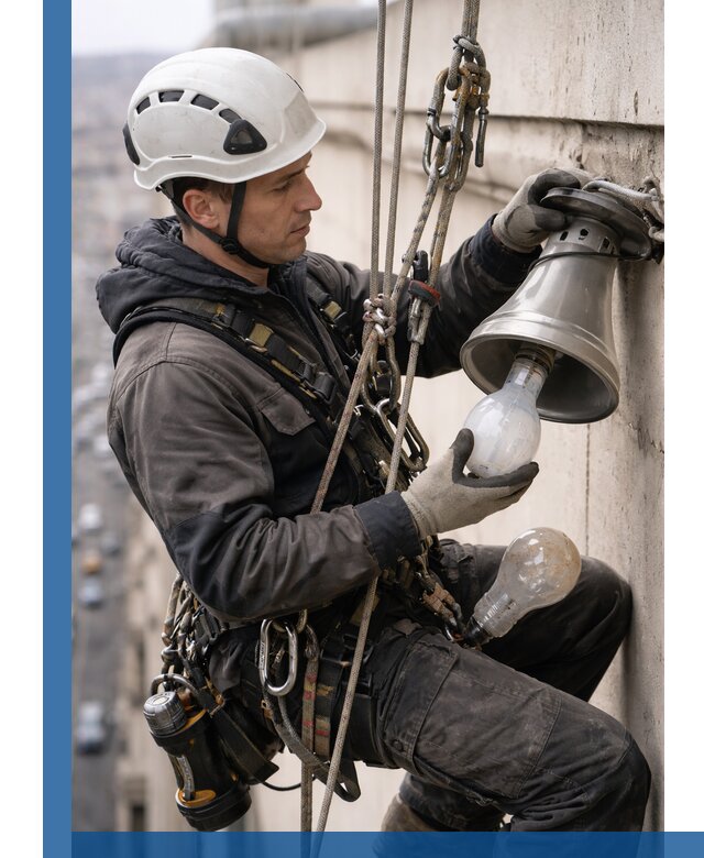 Замена ламп на высоте в Старом Осколе профессионально и быстро