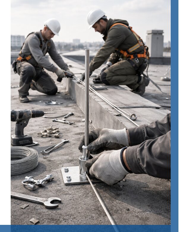 Монтаж молниезащиты на кровле в Старом Осколе цена от 25293 р. | ВЫСОТНИК-Срк