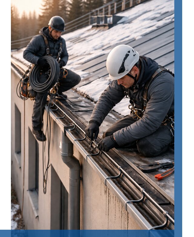 Монтаж греющего кабеля на кровле в Старом Осколе от 455 р. | ВЫСОТНИК-Срк