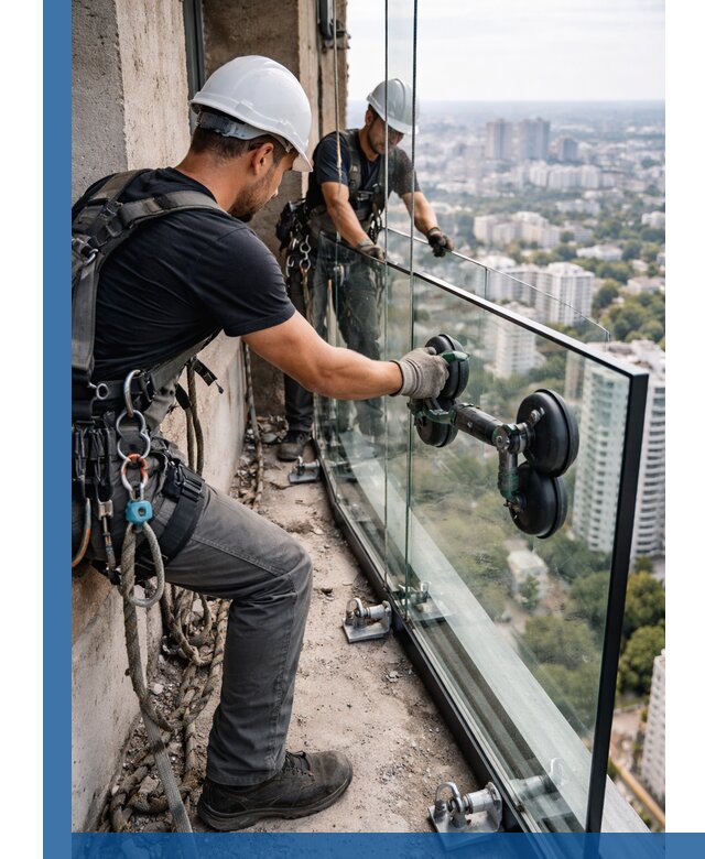 Монтаж стеклянных ограждений под ключ с гарантией в Старом Осколе