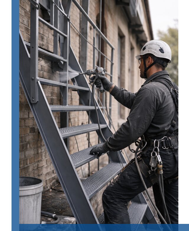 Покраска и антикоррозионная защита пожарных лестниц в Старом Осколе