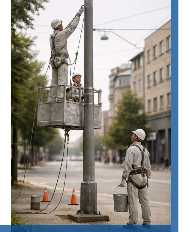 Покраска опор освещения в Старом Осколе от 5059 р. | ВЫСОТНИК-Срк