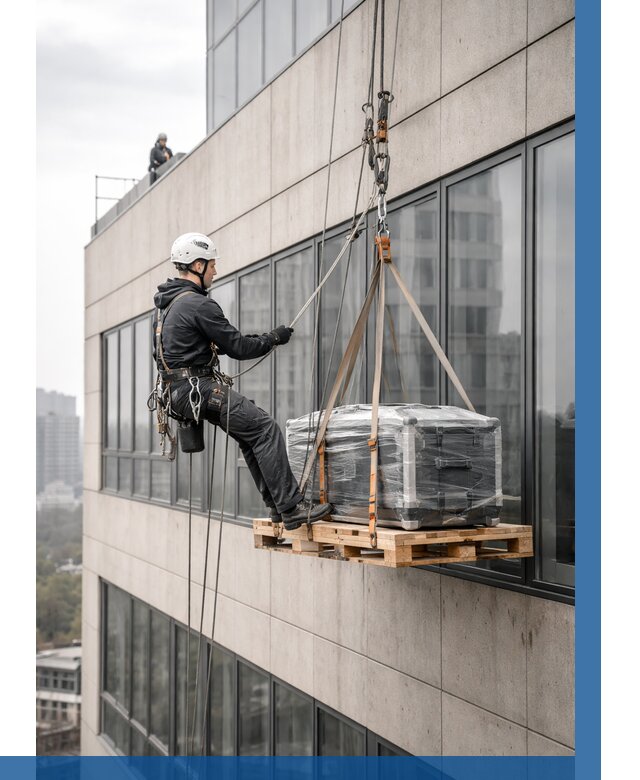 Спуск груза по фасаду в Старом Осколе от 3541 р. | ВЫСОТНИК-Срк