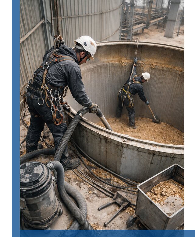 Профессиональная чистка зерновых бункеров в Старом Осколе с выездом