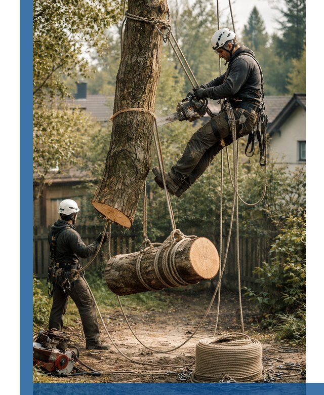 Валка деревьев частями в Старом Осколе, безопасно и аккуратно