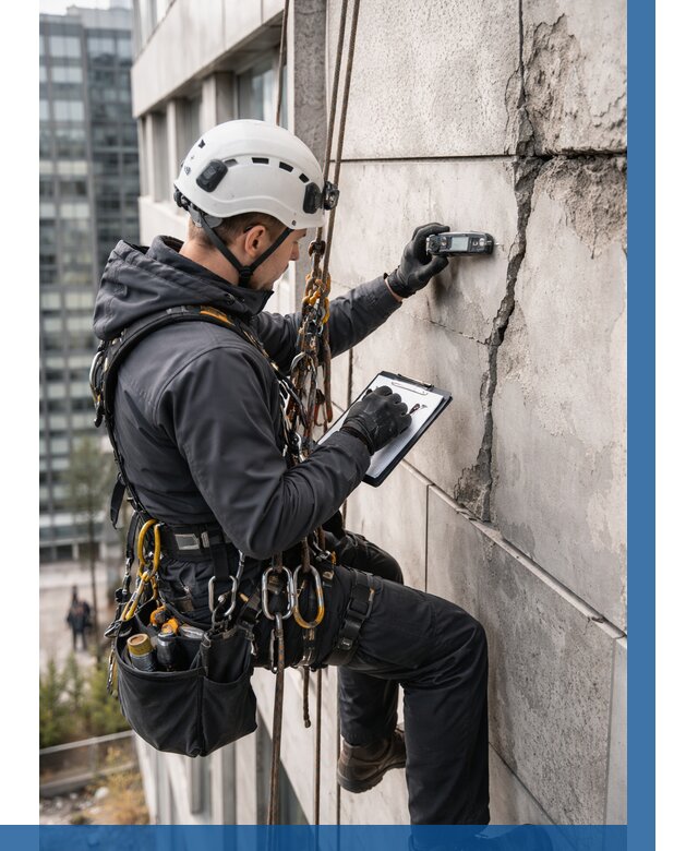 Обследование фасада альпинистами в Старом Осколе от 121 р. | ВЫСОТНИК-Срк